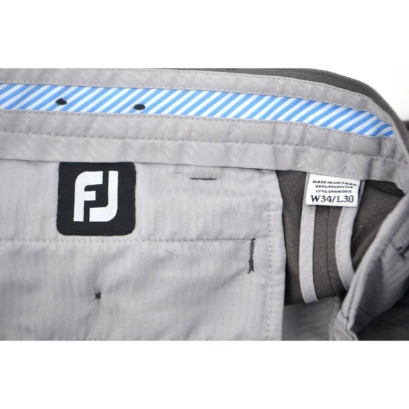 FOOTJOY Men's Flat Front Golf Pants SIZE 34/27 Dark Gray - Picture 6 of 6